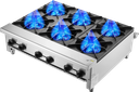 Vevor Commercial Gas Range Stove 168000 BTU 6-Burner Stainless Steel Natural Gas/Propane New