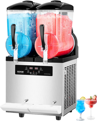 Vevor Slushy Machine 3.2 Gal Dual Tank Stainless Steel Frozen Drink Maker New